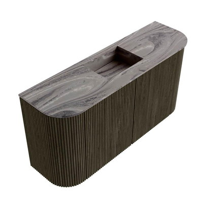Mondiaz JOYA-DLUX 83.2cm toiletmeubel - ronding links en rechts kleur Shadow - Wastafel FAYE positie Midden Zonder kraangat kleur Sombra.