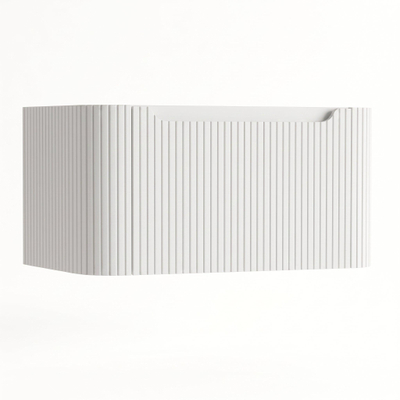 H&R Badmeubelen Juice Wastafelonderkast - 80x45x40cm - afgeronde hoeken - 3D-front - 1 lade - geïntegreerde greep - wit hoogglans