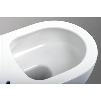 Plieger kansas WC suspendu avec chasse d'eau profonde 36x54,5cm comprenant un siège de toilette à fermeture progressive et un dispositif de levage, blanc brillant.