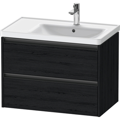 Duravit ketho meuble sous 2 vasques avec 2 tiroirs pour vasque à droite 78.4x45.5x54.9cm avec poignées chêne anthracite noir mat