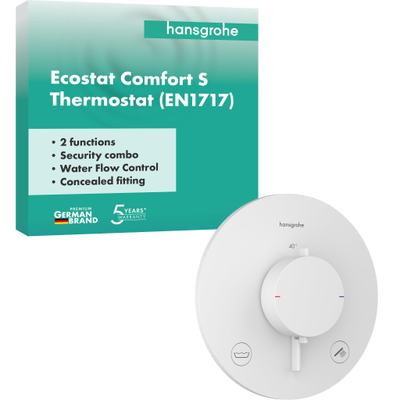 Hansgrohe Ecostat comfort s Inbouw - thermostaat - 2 functie - mat wit
