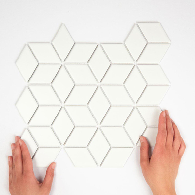 La Mosaic Factory Paris carreau mosaïque - 26,6x30,5cm - carrelage mural et de sol - Porcelaine Blanc Mat