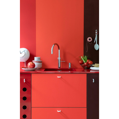 Quooker BE Fusion Round kokendwaterkraan - draaibare uitloop - Combi+ reservoir - Warm / kokend water - Chroom