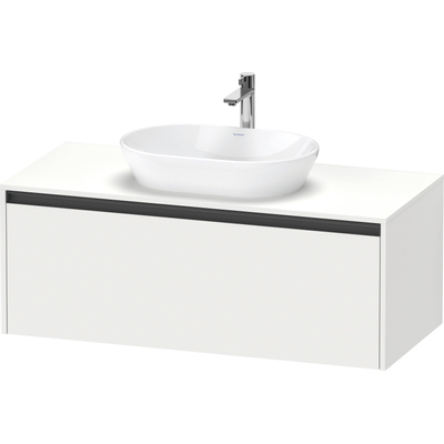 Duravit ketho 2 meuble sous lavabo avec plaque de console avec 1 tiroir 120x55x45.9cm avec poignée anthracite blanc mat
