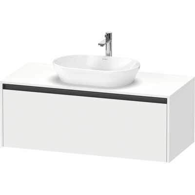 Duravit Ketho.2 Wastafelonderbouwkast - inclusief consoleplaat - met 1 lade - 120x55x45.9cm - met handgreep antraciet - wit mat