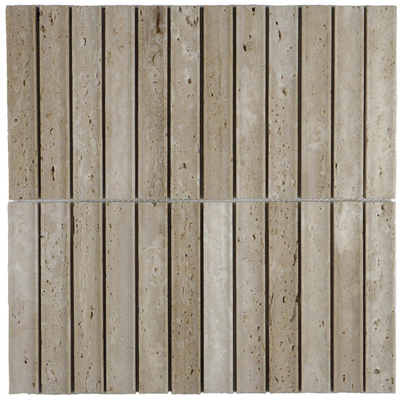 The Mosaic Factory Natural Stone Mosaïque en pierre naturelle - 28.2x30cm - carrelage mural - carré - creux - beige mat