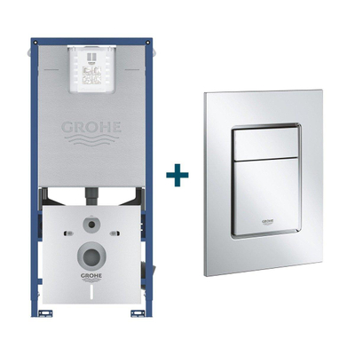 Grohe Rapid SLX Inbouwreservoir - met 3-in-1 set frame - inclusief Skate Cosmopolitan bedieningsplaat - chroom