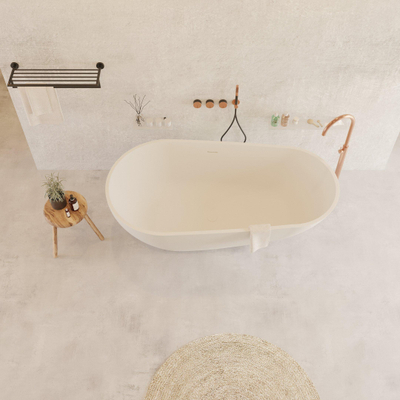 Ideavit Solidsurf Baignoire autoportante 170x88cm ovale Solid surface blanc