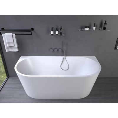 Ideavit Alexa baignoire îlot demi 170x80cm Acrylique blanc mat