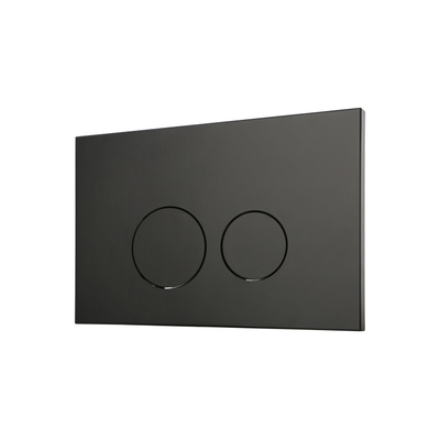 QeramiQ Push Plaque de commande en métal - pour réservoir encastré Geberit UP320 - double chasse - boutons ronds - métal noir mat