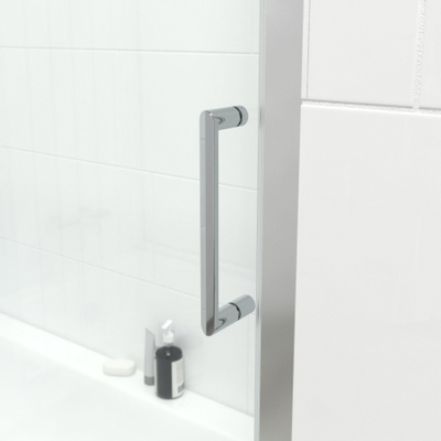 Saniclass ID06 Quick Fit Pare-bain avec porte coulissante à 2 éléments 170x150cm verre de sécurité 6mm anti-calcaire chrome