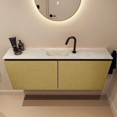 MONDIAZ TURE-DLUX 120cm toiletmeubel Oro. EDEN wastafel Opalo positie midden. Met 1 kraangat.