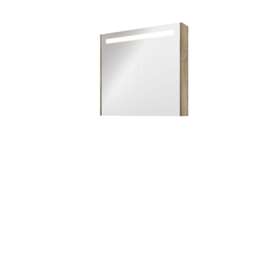 Proline Spiegelkast Premium met geintegreerde LED verlichting, 2 deuren 80x14x74cm Raw oak
