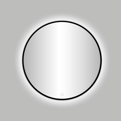 Best-Design Nero Venise miroir rond noir avec éclairage LED Ø 100 cm