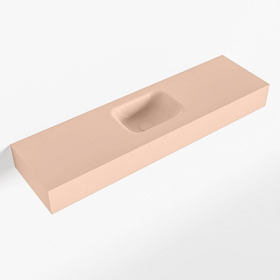 Mondiaz LEX Fontein - 110x30x12cm - wasbak midden - zonder kraangaten - solid surface - Rosee