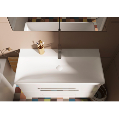 Villeroy & Boch Avento lavabo-meuble - 100x47cm - 1 trou de robinet avec trop-plein blanc
