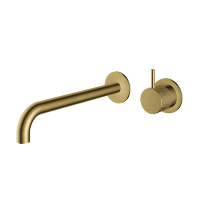 Hotbath Cobber X Afbouwdeel - voor wastafelmengkraan - 25cm uitloop - PVD - geborsteld messing (goud)