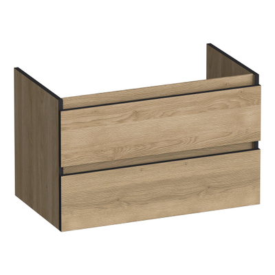 BRAUER Joy Edge wastafelonderkast 80 2 softclose lades - greeploos - 1 sifon uitsparing - Sunlit