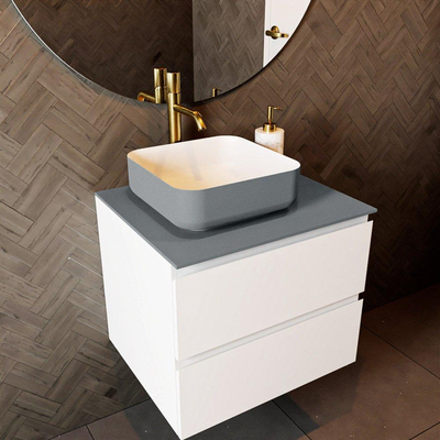 Mondiaz TOP 51 Topblad - 60x51x0.9cm - geschikt voor afdekplaat - Solid surface - Plata