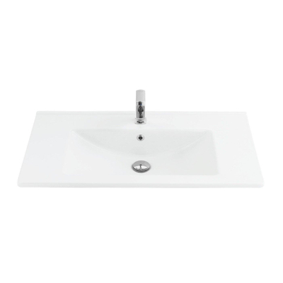 Sanicare q7 lavabo 85x45cm 1 trou pour robinet avec trop-plein rectangle céramique blanc