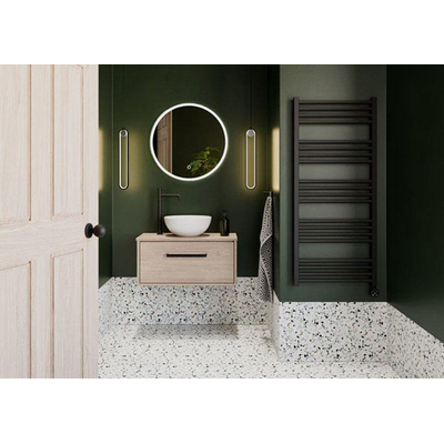 Crosswater MPRO Radiateur sèche-serviettes électrique - 115x50cm - 400 Watt - noir mat