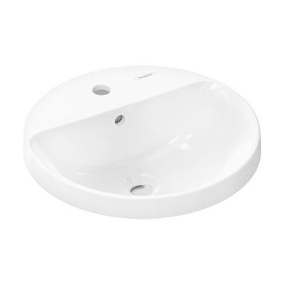 Hansgrohe Xuniva S wastafel - 45x45x17.5cm - 1 kraangat - met overloop - opbouw - wit