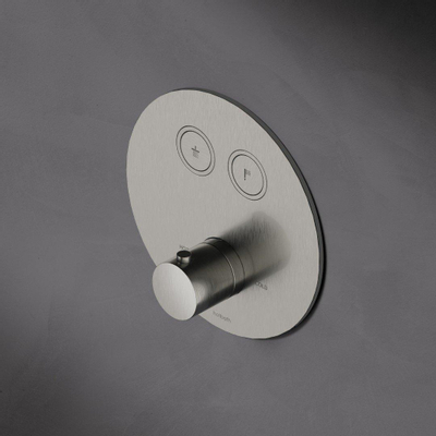 Hotbath Cobber Afbouwdeel inbouwthermostaat - met 2 pushbuttons - geborsteld nikkel (RVS)