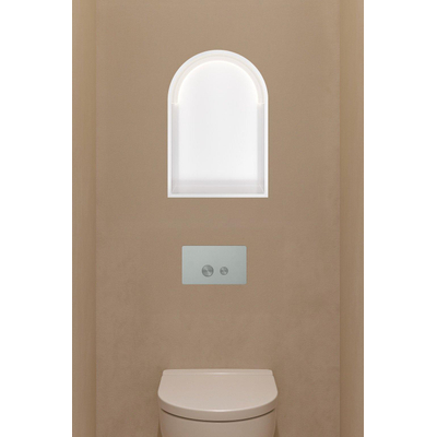 Hotbath &MORE Boîte encastrée ou niche encastrée - Modèle cintré 30x45x10 - avec LED IP44 - Blanc mat