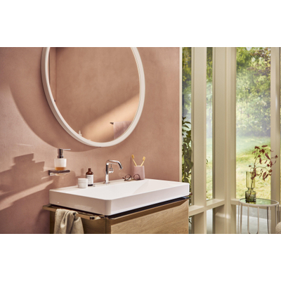 Hansgrohe Tecturis s 1 greeps wastafelkraan - 110 Fine - coolstart - met PushOpen - waste set - mat wit