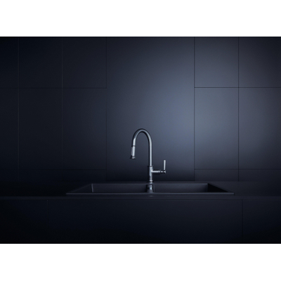 Axor Montreux Robinet de cuisine avec mousseur extractible et bec rehaussé rotatif rond chrome