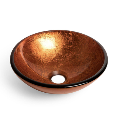 FugaFlow Efficiente Arredo Waskom - 30x10,5cm - rond - gehard glas - bruin rood