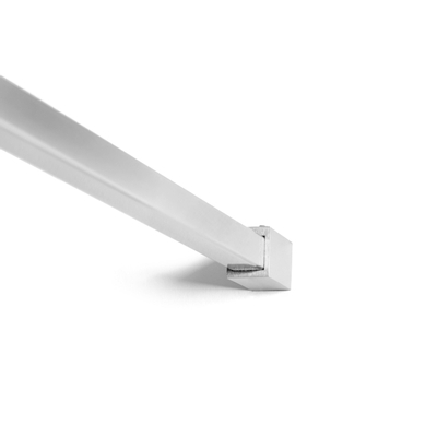 Wiesbaden Slim Douche à l'italienne avec profilé en inox et barre de stabilisation 90x200cm verre clair 8mm