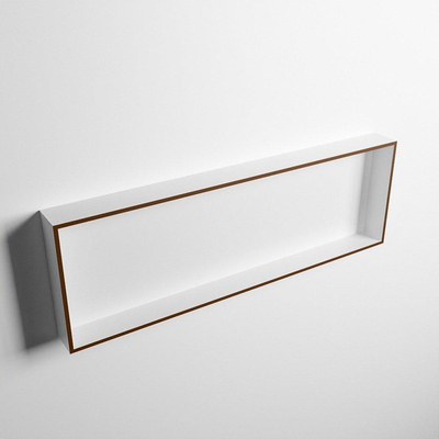 Mondiaz Easy nis 29.5x89.5x8cm voor Inbouw/opbouw 1 open vak Solid surface Talc/Rust