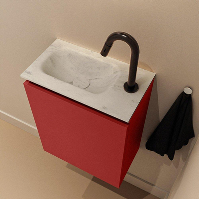 MONDIAZ TURE-DLUX Meuble de toilette 40 cm Fire. EDEN lavabo Opalo position gauche. Avec 1 trou de robinet.