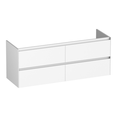 BRAUER Inspire wastafelonderkast 140 4 softclose lades - greeploos - 2 sifon uitsparingen - mat wit