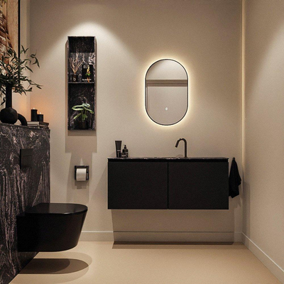 MONDIAZ TURE-DLUX Meuble WC 120 cm Urban. Vasque EDEN Lava position centrale. Avec 1 trou de robinet.