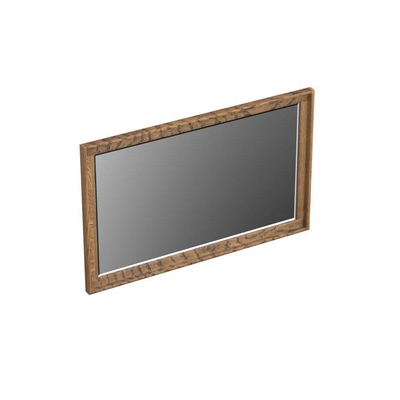 Forzalaqua Reno 2.0 miroir 80x50cm Rectangulaire sans éclairage avec cadre Chêne massif Castle Brown