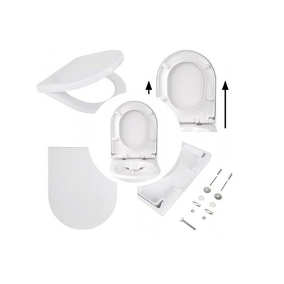 QeramiQ Comfort Compact WC suspendu sans bride avec abattant frein de chute et déclipsable blanc