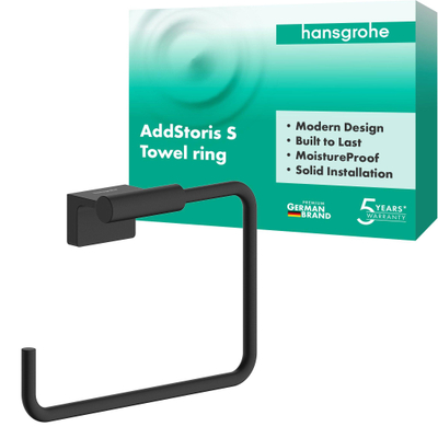 Hansgrohe AddStoris S handdoekring mat zwart