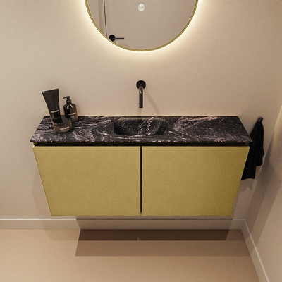 MONDIAZ TURE-DLUX Meuble toilette - 100cm - Oro - EDEN - vasque Lava - position centrale - sans trou de robinet