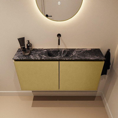 MONDIAZ TURE-DLUX Meuble WC 100 cm Oro. EDEN lavabo Lava position centrale. Sans trou de robinet.