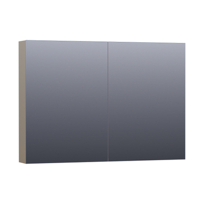 BRAUER Dual Spiegelkast - 100x70x15cm - 2 links- rechtsdraaiende spiegeldeur - MDF - hoogglans taupe