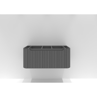 H&R badmeubelen Juice Wastafelonderkast - 100x45x40cm - afgeronde hoeken - 3D-front - 1 lade - geïntegreerde greep - stone grey mat