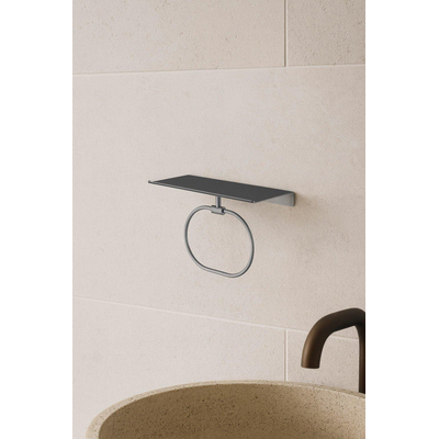 Hotbath &MORE Anneau porte-serviettes - pour tablette de la série - Gunmetal brossé PVD