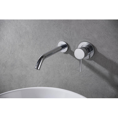 Wiesbaden Ribbd Mitigeur lavabo encastré à levier unique complet chrome