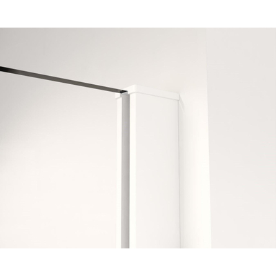 FortiFura Galeria inloopdouche - 100x200cm - helder glas - wandarm - mat wit