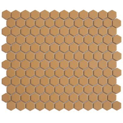 The Mosaic Factory Hexagon mozaïektegel - 26x30cm - wand en vloertegel - Zeshoek/Hexagon - Porselein Tuscany Gold Mat
