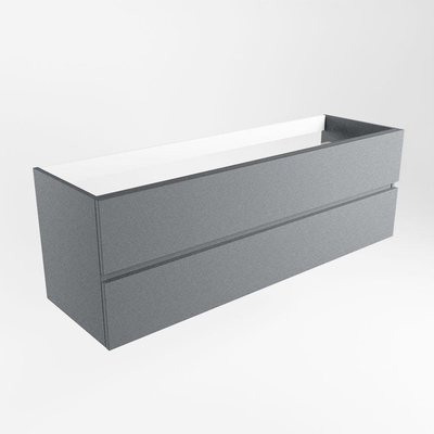 Mondiaz VICA wastafelonderkast - 150x45x50cm - 2 lades - uitsparing midden - softclose - Plata
