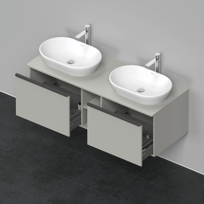 Duravit D-Neo wastafelonderkast 140x45.9x55cm 2 lades Betongrijs Mat