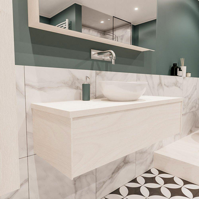 Mondiaz LUSH Meuble salle de bains Underlayment 1 tiroir 120x30x45cm lavabo BARCO Centre sans trou de robinet